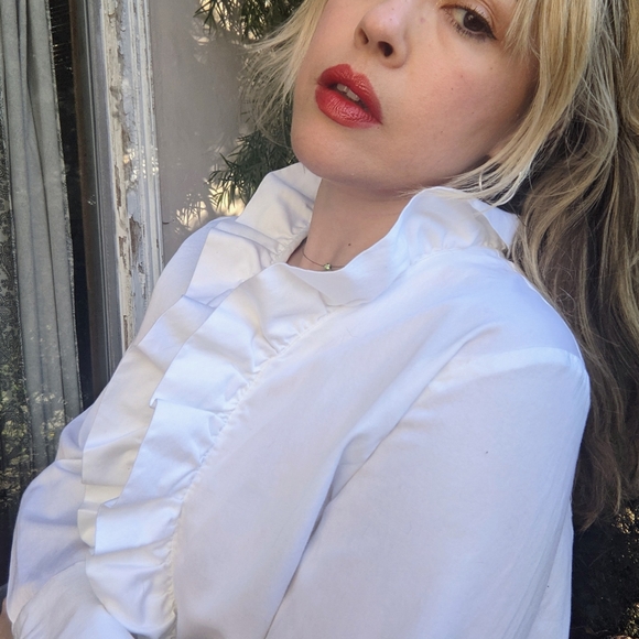 Y2K Ruffle Collar Blouse - Picture 4 of 6